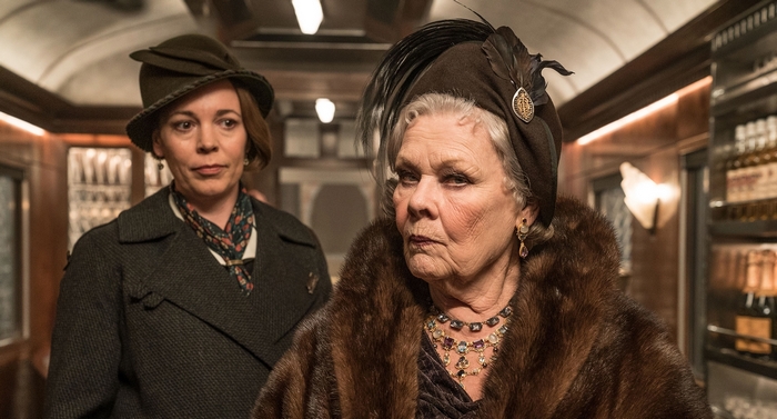 Judi Dench and Olivia Colman on a train