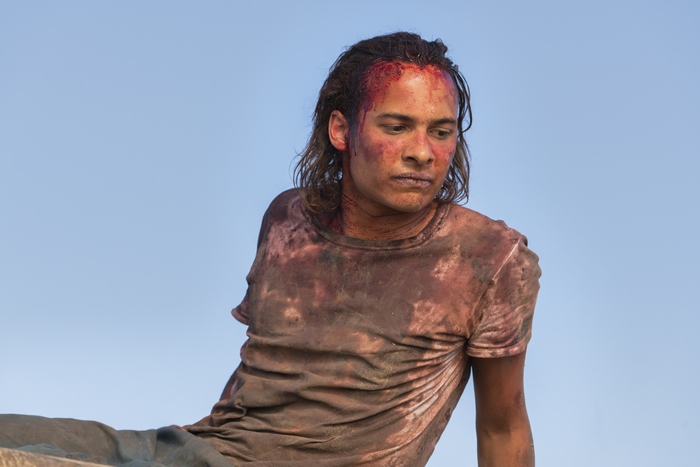 Nick Clark covered in blood