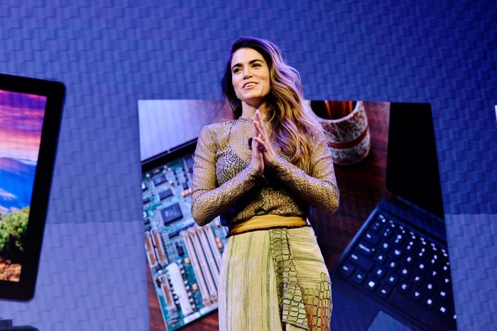 Nikki Reed speaking on stage