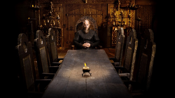 Ragnar Lothbrok from Vikings in a Great Hall