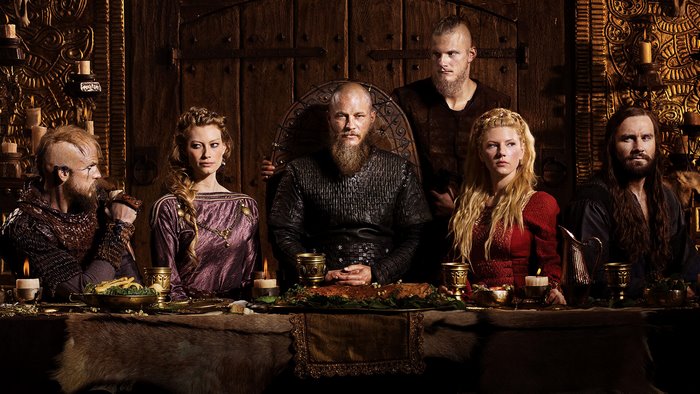Vikings cast at a feast