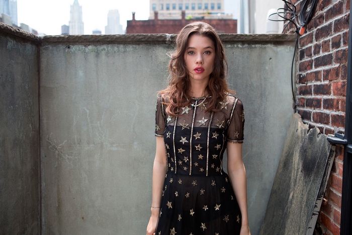 Astrid Bergès-Frisbey on a rooftop