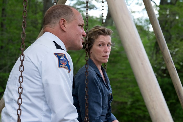 Frances McDormand and Woody Harrelson in Three Billboards Outside Ebbing, Missouri