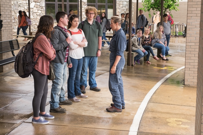 Frances McDormand with students
