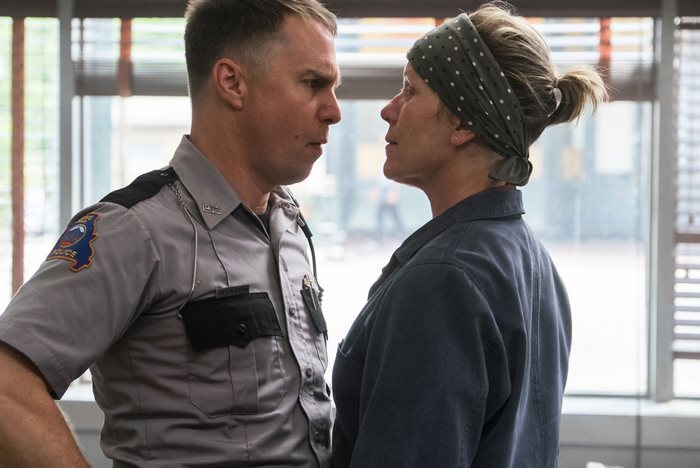 Frances McDormand and Sam Rockwell in Three Billboards Outside Ebbing, Missouri
