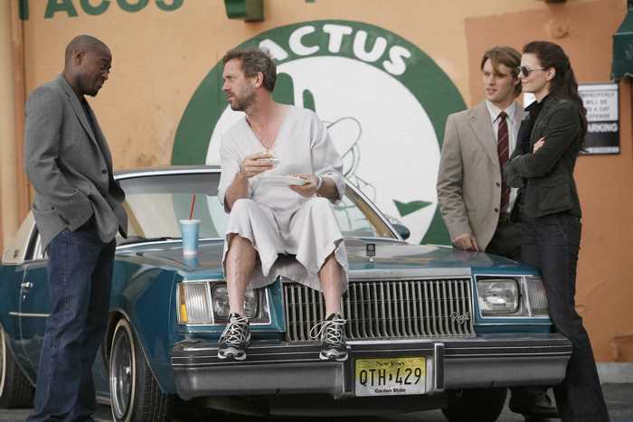 House, M.D. characters by a car