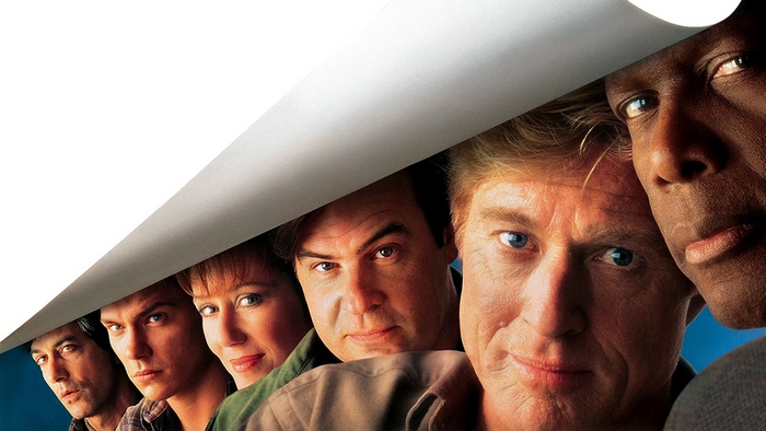 Robert Redford and cast of Sneakers