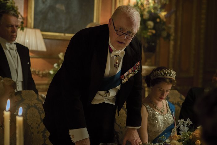 Winston Churchill and Queen Elizabeth II at a formal event