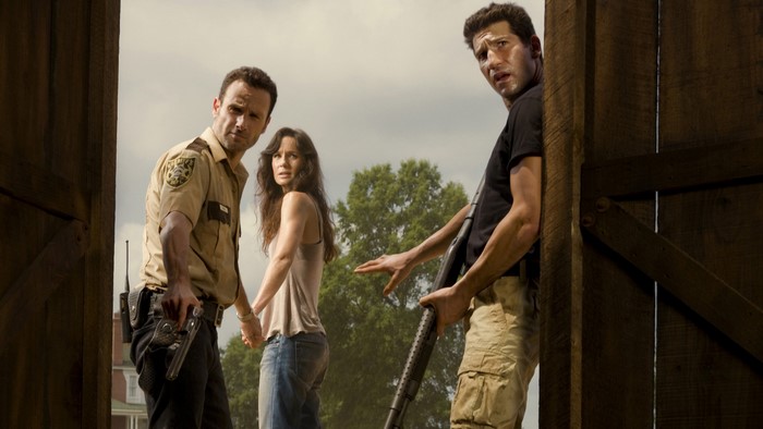 Shane Walsh and two others in The Walking Dead