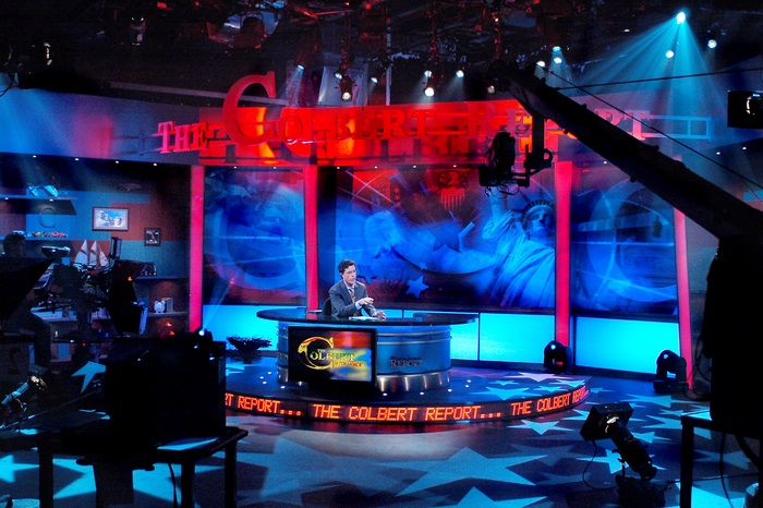 The Colbert Report set with Stephen Colbert