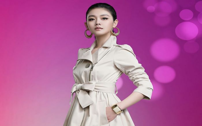Barbie Hsu in a beige trench coat