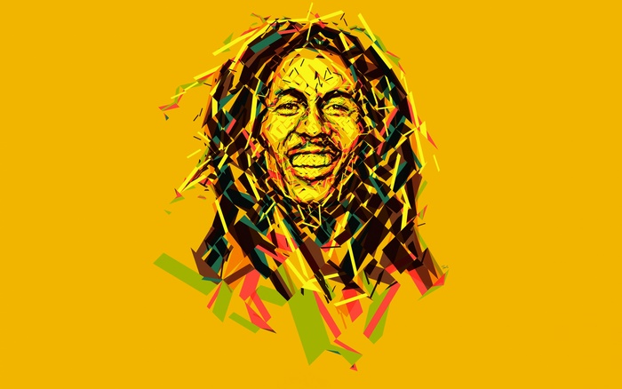 Bob Marley abstract portrait