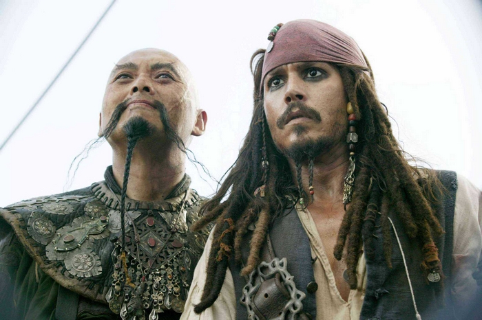 Captain Sao Feng and Captain Jack Sparrow from Pirates of the Caribbean