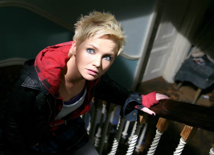 Hannah Spearritt on a Staircase