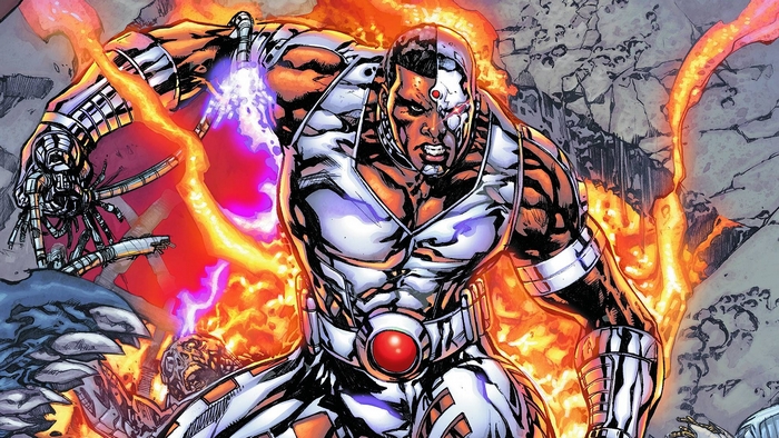 Cyborg from DC Comics in battle