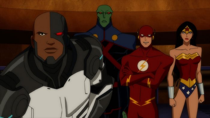 Cyborg, Martian Manhunter, Flash, and Wonder Woman
