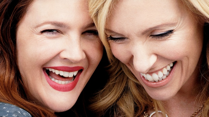Toni Collette and Drew Barrymore laughing