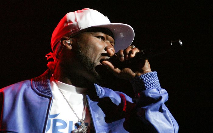 50 Cent performing on stage