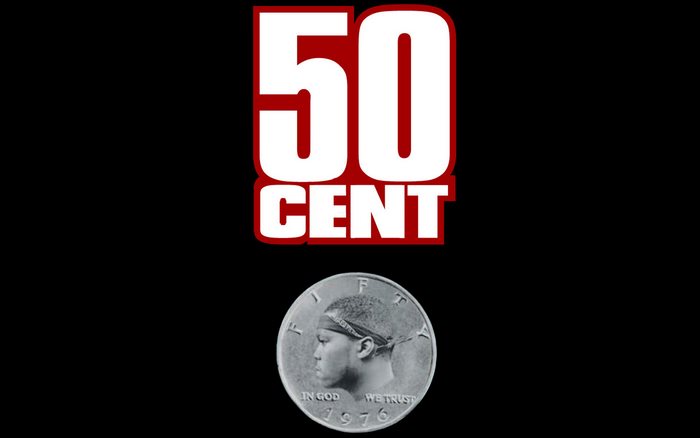 50 Cent logo with coin