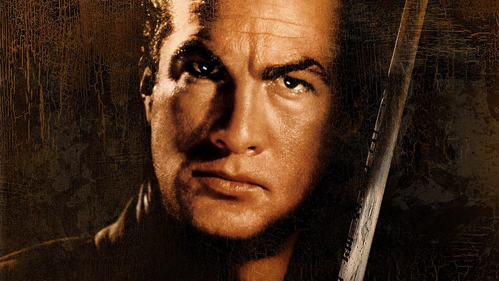 Steven Seagal with a sword