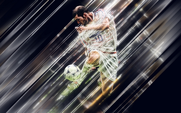 Zinedine Zidane playing soccer
