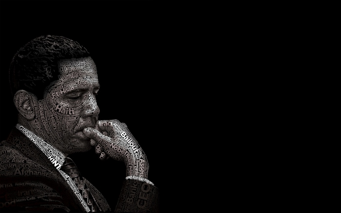 Barack Obama made of words