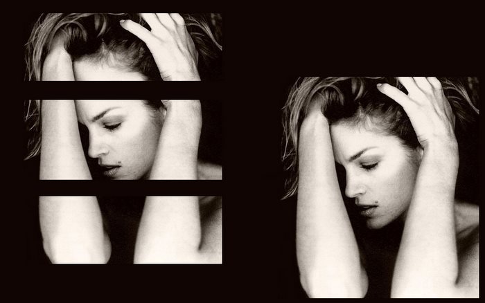 Cindy Crawford portrait with fragmented view