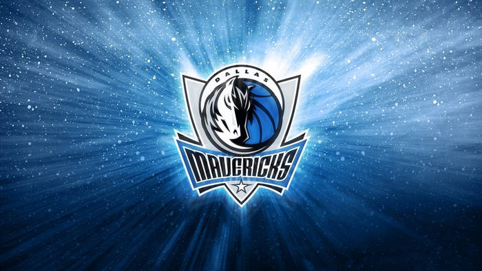 Dallas Mavericks logo with blue light streaks
