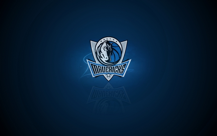 Dallas Mavericks logo on a dark blue background