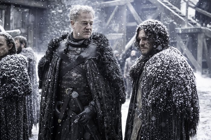 Owen Teale and Jon Snow in Game of Thrones