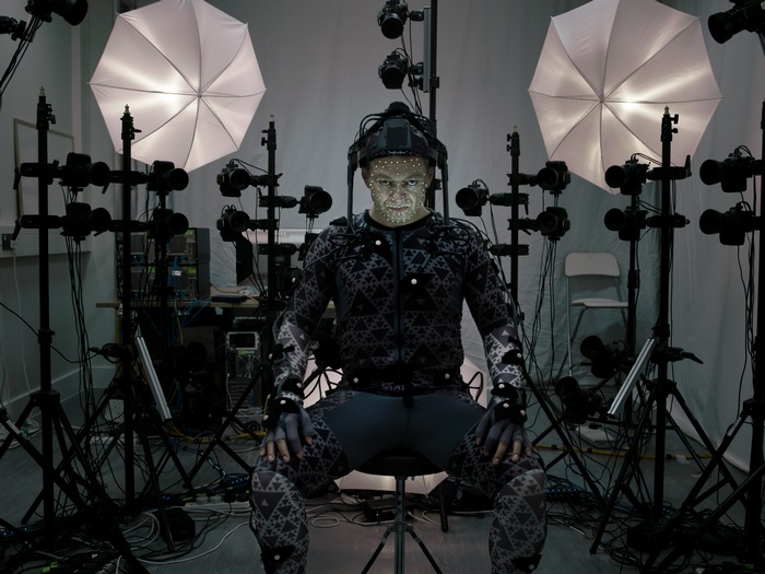 Andy Serkis in motion capture suit