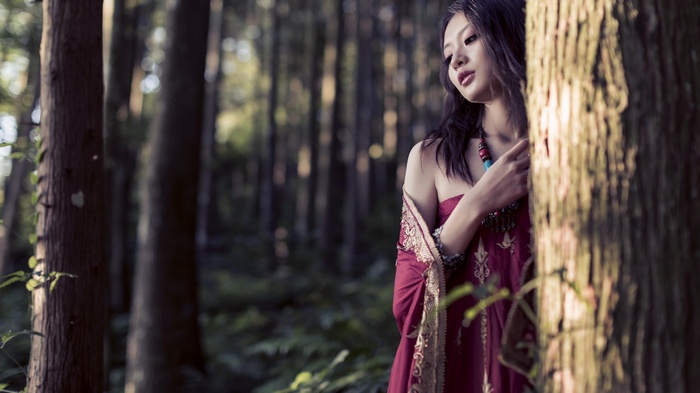 Woman in a forest