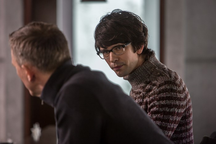 Ben Whishaw in a patterned turtleneck