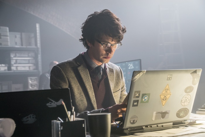 Ben Whishaw working on a laptop