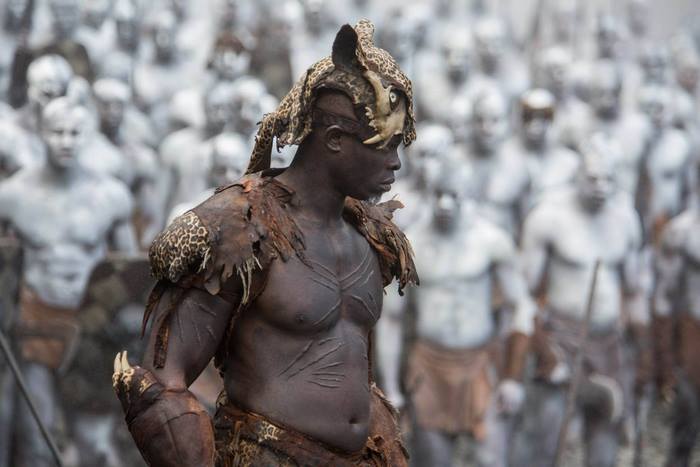 Djimon Hounsou in tribal warrior attire