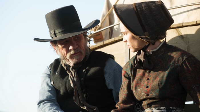Hilary Swank in western attire