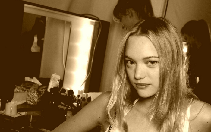 Gemma Ward in a dressing room