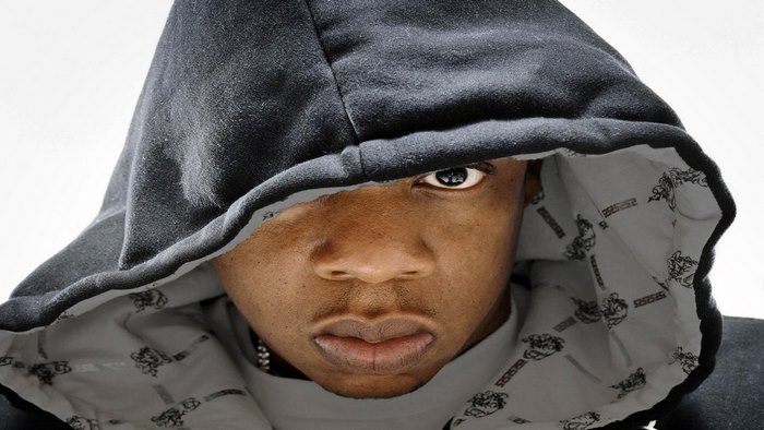 Jay-Z wearing a black hoodie