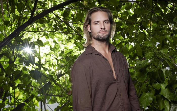 Josh Holloway in a brown shirt