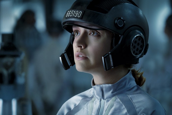 Olivia Cooke in sci-fi helmet