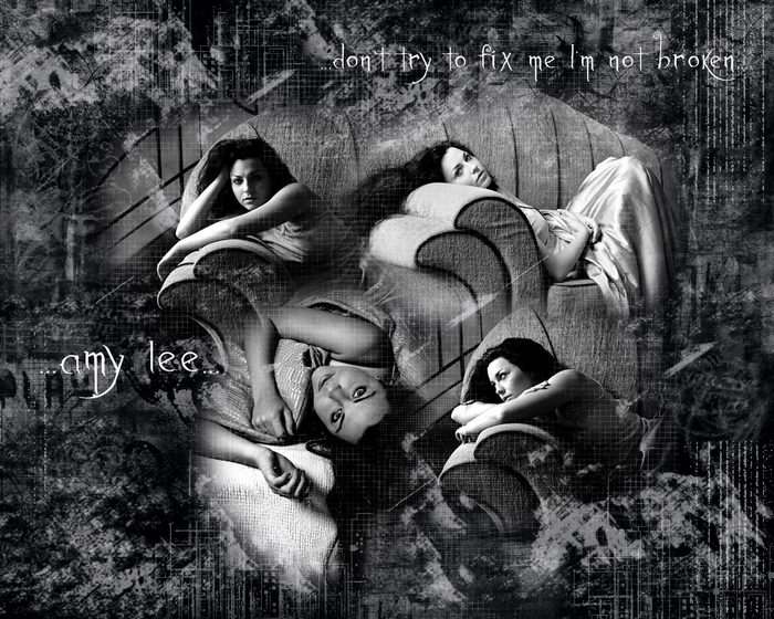 Amy Lee on a couch