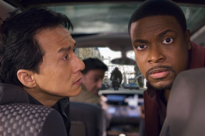 Jackie Chan and Chris Tucker in a car