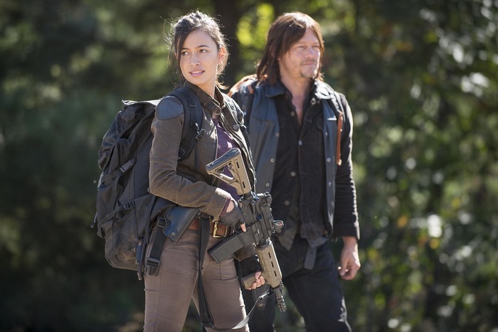 Christian Serratos and Norman Reedus from The Walking Dead