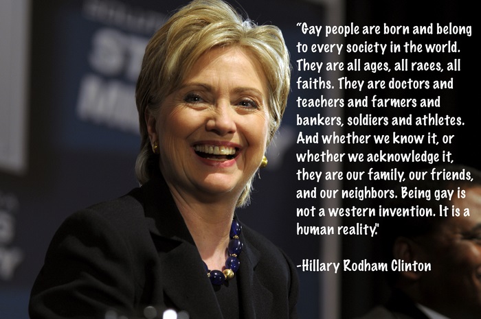 Hillary Clinton quote about gay people
