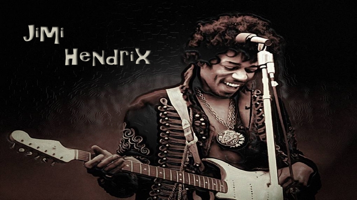 Jimi Hendrix playing guitar