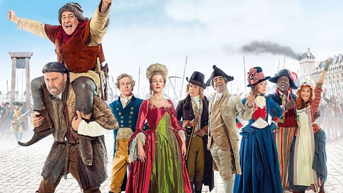 Jean Reno and ensemble in period costumes