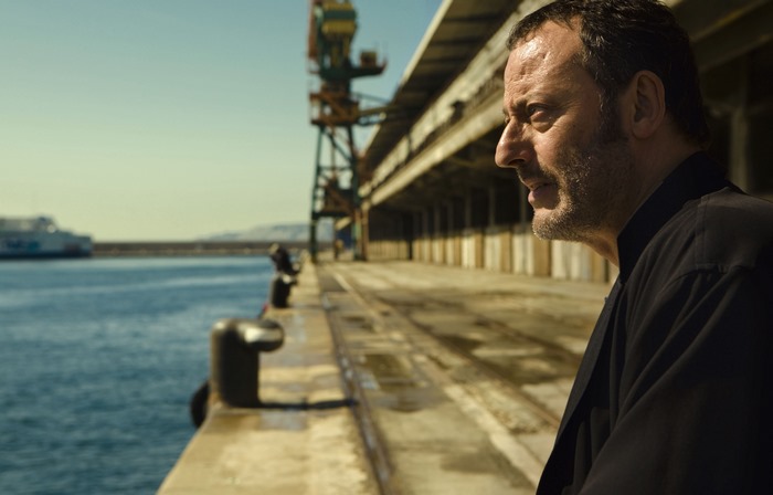Jean Reno on a dock