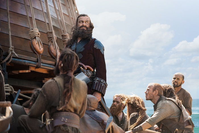Ray Stevenson as Blackbeard on a ship