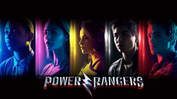Power Rangers movie poster with cast