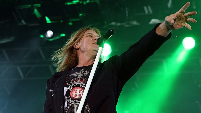 Joe Elliott from Def Leppard performing on stage